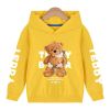 Baby Boy Slogan And Bear Print Pattern Long Sleeve Hoodie With Hat