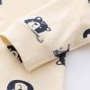 Baby Allover Bear Pattern Snap Button Front Romper Pajamas With Hat