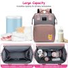 Multifunctional Diaper Bag Backpack Waterproof Mommy Bag Nappy Bag Maternity Backpack for Baby with Insulated Pockets Diaper Pad Toys Burp Cloth USB P
