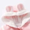Baby Cute Long Sleeve Design Solid Color Thicken Warm Rompers With Hat