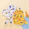 Baby Boy 1pcs Cartoon Dinosaur & Rainbow Pattern O-Neck Pullover Hoodies
