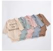 Baby Slogan Print Pattern Long-Sleeved Onesies Combo Solid Pants Sets