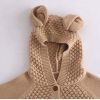 Baby Solid Color Single Breasted Design Handmade Cardigan With Hat