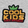 Children Patched Pattern Solid Color Crewneck Cotton Hoodies