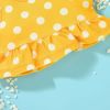Baby Girl 2pcs Polka Dot & Animal Graphic Ruffle Hem Tops Combo Triangle Shorts Swimsuit