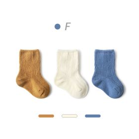 Baby  Autumn New Style Non-tight Leg Socks Pure Color (Option: Blue Group-M)