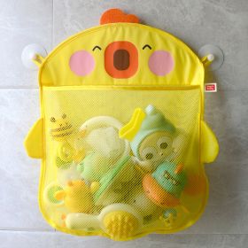 Cartoon Cute Duck Baby Bathing Storage Mesh Bag Bathroom With Suction Cup Hanging (Color: Yellow)