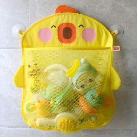 Cartoon Cute Duck Baby Bathing Storage Mesh Bag Bathroom With Suction Cup Hanging (Color: Yellow)