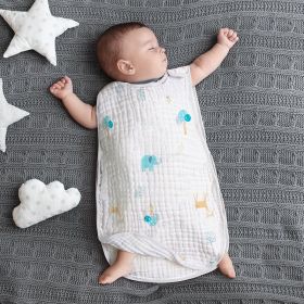 Cotton Gauze Sleeveless Vest Newborn Children's Sleeping Bag (Option: Elephant style6-M)