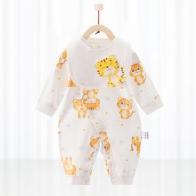 Baby's Pure Cotton Thermal Jumpsuit (Option: Yellow tiger-90cm)