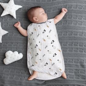 Cotton Gauze Sleeveless Vest Newborn Children's Sleeping Bag (Option: Bear style6-XL)