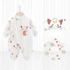 Cotton Thermal Clip Silk Onesie Newborn Climbing Baby Clothes (Option: Baby elephant-90cm)
