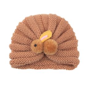Children Wool Knitted Hat Autumn And Winter (Option: Apricot Rabbit)