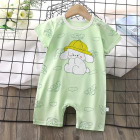 Baby Boy Thin Women's Short-sleeved Jumpsuit Romper (Option: Yellow Hooded Dog-80cm)