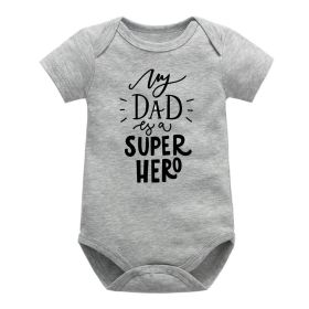 Baby Triangle Jumpsuit Casual Onesie Romper (Option: Gray Hot Love Dad-12M)