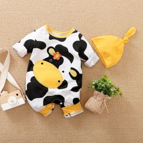 Jumpsuit Spring And Autumn Hooded Baby (Option: LTY3205 Cow-59cm)