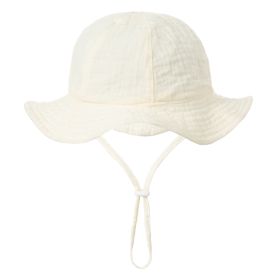 Baby Cotton Basin Bucket Hat (Option: Beige-Suitable For 0to12 Months Baby)