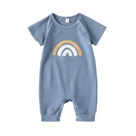 Infant Children Short Sleeve One-piece (Option: Blue-60)