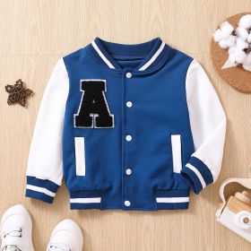 Children's Fall Jacket Baseball Uniform (Option: Blue-130cm)