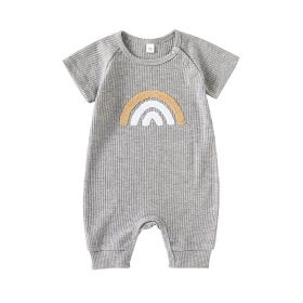 Infant Children Short Sleeve One-piece (Option: Gray-60)