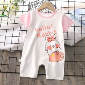 Baby Boy Thin Women's Short-sleeved Jumpsuit Romper (Option: Candy Rabbit-66cm)