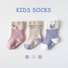 Cotton Children's Socks Terry-loop Hosiery (Option: Baby Girl-3to5 Years Old)