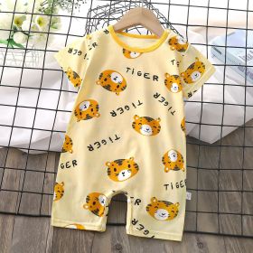 Baby Boy Thin Women's Short-sleeved Jumpsuit Romper (Option: Tiger Head-90cm)