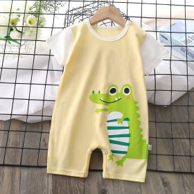 Baby Boy Thin Women's Short-sleeved Jumpsuit Romper (Option: Courtesy Crocodile-80cm)