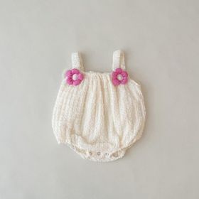 Baby Butterfly Wings Sling Onesie Newborn One Month Old Baby Jumpsuit (Option: Beige Apricot-70cm)